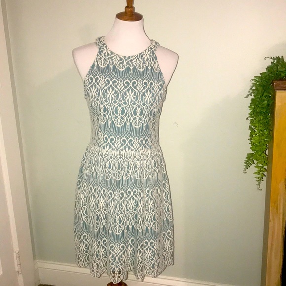 Alter’d State cotton lace over blue dress Sz L
